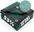 Cool Area 55% Sun Shade Cloth Mesh Tarp with Grommets for Plant Cover 10x20ft Patio Canopy Garden Pergola Greenhouse Car Barn Kennel Dark Green