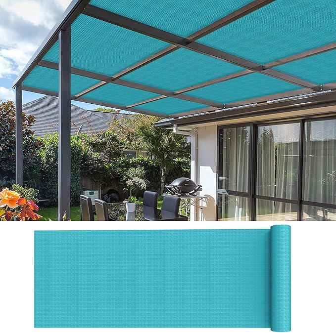 ECOOPTS 6'x104' Sun Shade Roll, Sun Shade UV Blockage Cover for Outdoor Backyard Patio Pergola Greenhouse Plants (Turquoise)
