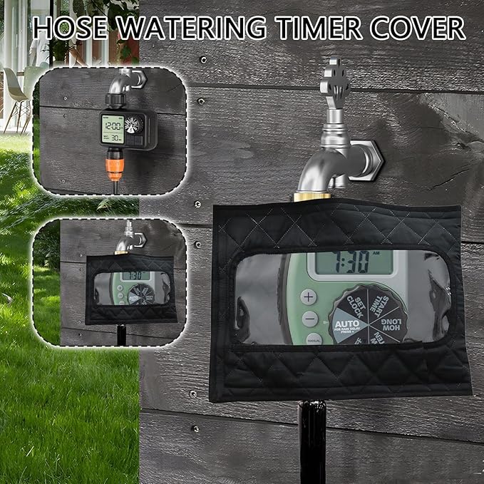 Winter Outdoor Faucet Insulated Cover - Heavy Duty Adjustable Pipe Protector for Sprinkler, Driveway Heate