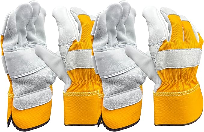 SKYDEER Full Premium Wild Elkskin Leather Work Gloves for Men, Durable for Heavy-Duty Labor, Construction, and Garden SD8826