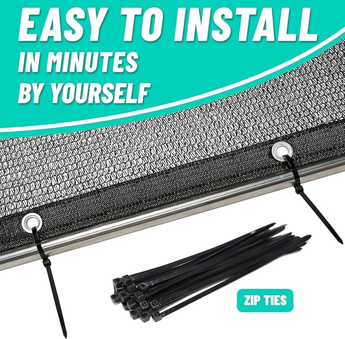 Royal Shade 30% Black Shade Cloth Custom Size 2FT x 19FT Mesh Tarp with Grommets for Garden Patio, Plant Shading, Greenhouse, Pergola, Chicken Coop, Dog Kennel, Lawn. (We Make Custom Size)