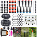 Automatic Drip Irrigation System Kit - 226FT with LCD Timer, 3 Sprayer Types Automatic Garden Watering System, 1/2 Inch Hose 1/4 Inch Distribution Tubing Garden Watering Solution for Outdoor Plants
