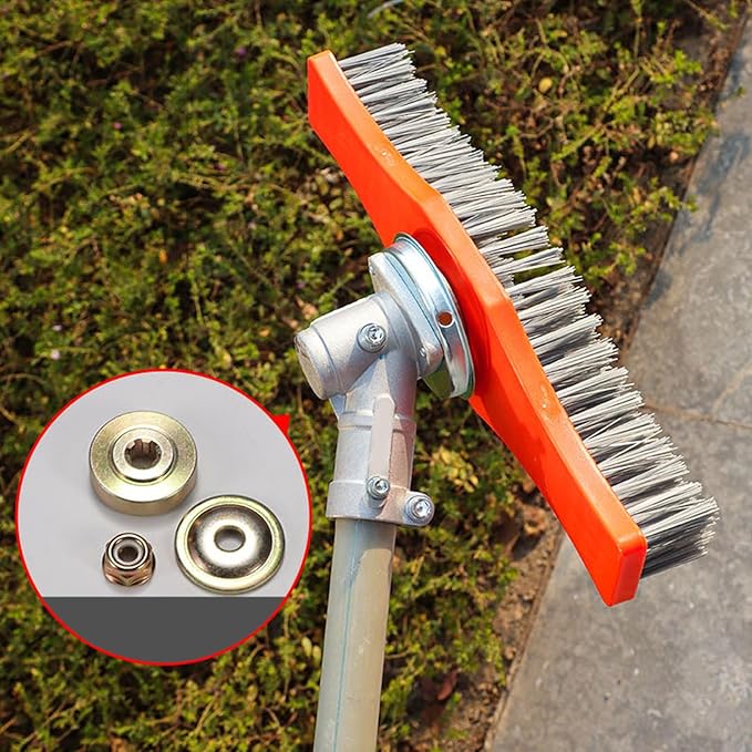 Heavy Duty Mower Brush Thick Nylon Bristles for Effective Removal of Stubborn Dirt Grass Tool Brush