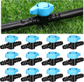 Briwooody 12 Pack 1/2 Inch Drip Irrigation Barbed Valve Fittings Ball Shut off Sprinkler Valve 16 mm for 1/2 in and 5/8 in Drip Irrigation Tubing(570-620" ID) Barbed Switch Valves for Garden Sprinkler