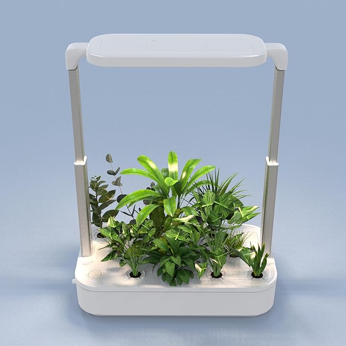 12 Pods Indoor Garden Hydroponics Growing System,24W LED Grow Light,6.5L Water Tank,Pump System,Automatic Timer Smart Vegeable and Fruit Grow Garden Kit,White