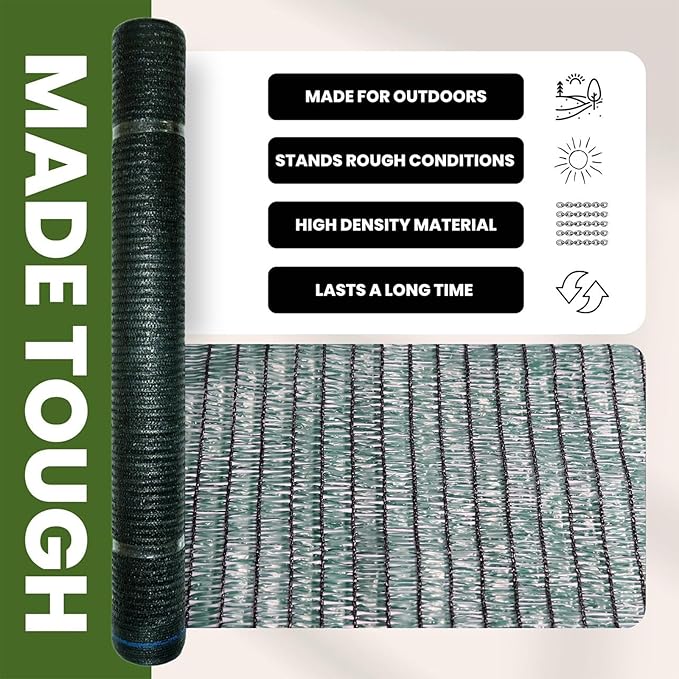 WindscreenSupplyCo] 40% 6' x 100 FT Eyelets Shade Cloth Roll Sunblock Shade UV Resistant Net for Garden Greenhouse Flower Plant Patio Kennel, Green - PS6140GRNX1