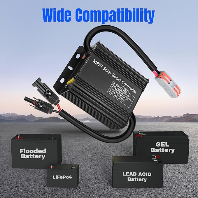 900W SmartSolar MPPT Boost 24V/36V/48V/60V/72V MPPT Solar Charge Controller LCD Display Solar Panel Regulator for Sealed Flooded AGM Gel LFP User Batteries, Ideal for Golf Carts Electric Vehicles RVs
