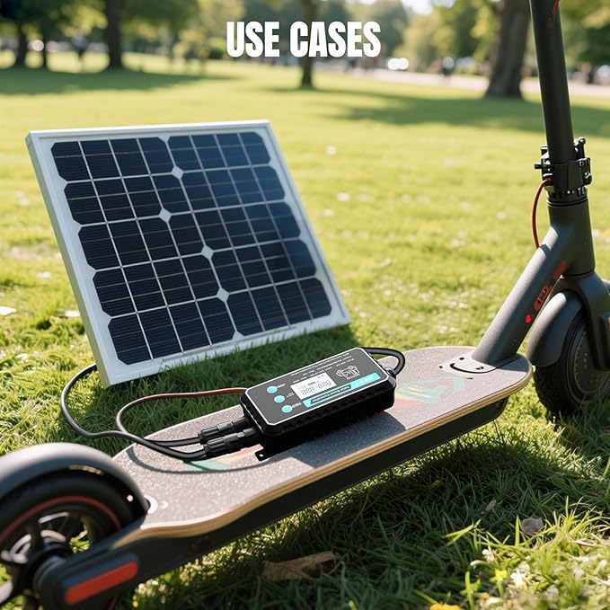 10A Waterproof Boost MPPT Solar Charge Controller Solar Panel for LiFePO4, Gel, Batteries Solar Charge 48 Volt Golf Cart Batteries,Electric Bike ,Electric Skateboard,Electric Surfboard Batteries etc