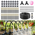 Automatic Drip Irrigation Kits - Garden Watering System with 360° Bendable Spray Adjustable Copper Atomizing Nozzles for Yard, Lawn, Raised Bed, Greenhouse, Potted Plants (40 Nozzles, 200FT Hose)