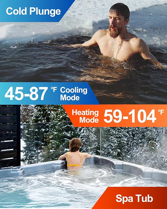 Smart Electric Pool Heater for Above and Inground Pools up to 9000 Gals, 35100BTU Pool Heat Pump with Cooling&Heating Mode, Control via WiFi, Titanium Heat Exchanger, 240V, V10