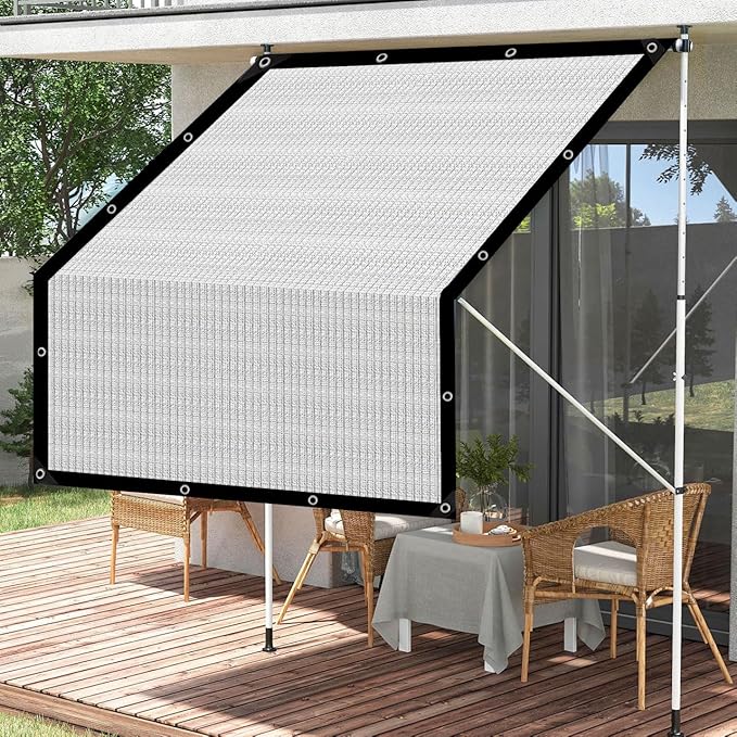 80% Silver Shade Cloth for Garden,Pergola,Greenhouse,Chicken Coop,Kennels,Shade Cloth with Grommets,Simple Hanging Covers