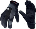 SKYDEER Touch Screen Leather Work Gloves for Men, Impact Protection, Vibration Reduction, Machine Washable Gardening Gloves (SD8820G/L)