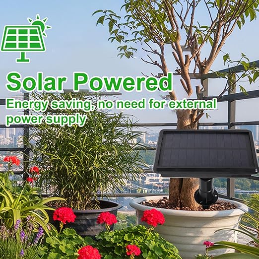 Luocute Solar Drip Irrigation Kit, WiFi Smart Automatic Watering System with 3600mAh Li Battery and APP Control for Balcony Garden Supporting 2 Pumps 20 Pots