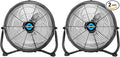 Tornado 12 Inch High Velocity Floor Fan, Heavy Duty Metal Industrial Fans, 3 Powerful Speed, 120° Adjustable Tilting 6.0 FT Cord - 2 Pack, Black