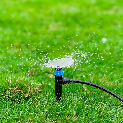 Drip Irrigation Emitters for 1/4" Tubing: Adjustable 360 Degree Water Flow Drippers with Lock Barbed - Drip Spray Emitters Parts for Garden Watering System (25pcs)