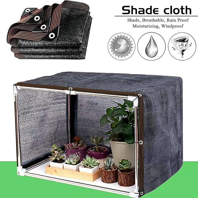 Shade Cloth - Outdoor Sun Shade with Grommets,Garden Shade Netting for Plants Heat Protection Greenhouse Patio Dog Kennel Chicken Coop（16x20ft）