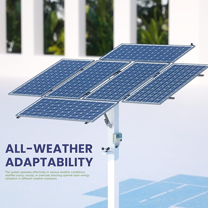 Dual Axis Solar Tracker Controller, Automatic Sun Tracking Controller, Solar Panel Solar Tracking System Control Kit with Sunlight Sensor, Wind Speed Sensor, 2 Limit Sensor, Remote Control