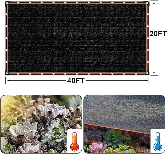 Shade Cloth - for Garden 90% Plant Shades Mesh Tarp with Grommets Outdoor Sun Shades Netting for Chicken Coop Greenhouse Vegetables Pergola Patio Cover