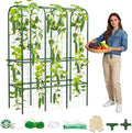 62" Tall Cucumber Trellis for Raised Bed, Garden Trellis for Climbing Plants Outdoor, U-Shape Metal Arch Vegetables Trellis Plant Support for Zucchini Squash Vines