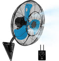20" Wall Mount Fan with Misting, 7100CFM Heavy Duty Wall Fan with 3-Speed & Adjustable Tilt, High Velocity Industrial Oscillating Fans for Garage, Factory, Patio, Indoor, Greenhouse, Porch, ETL Listed