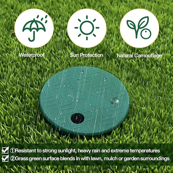 Sprinkler Valve Cover，ID 5.5" OD 6" Sprinkler Irrigation Valve Box,Valve Box Cover Lid for Outdoor Sprinkler Irrigation Control Water System Lawn,Ideal for Irrigation Systems & Landscaping