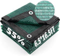 Cool Area 55% Sun Shade Cloth Mesh Tarp with Grommets for Plant Cover 6.5x16.5ft Patio Canopy Garden Pergola Greenhouse Car Barn Kennel Dark Green