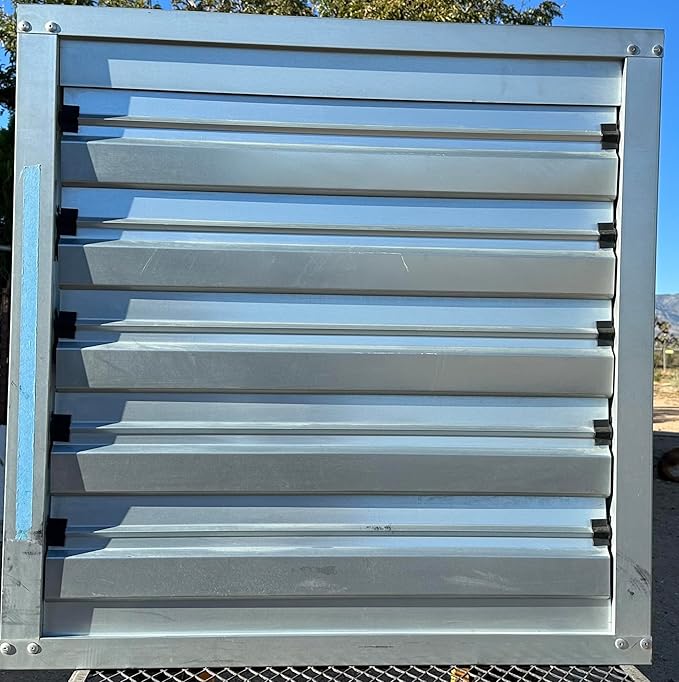 One 40" Belt Driven Greenhouse Exhaust Fan with Shutter, 40" Square Housing, 36" Blade, 18500 CFM, Commercial Agricultural Barn Shop Warehouse Ventilation Fan, 1HP 110V Motor, Open Box Condition
