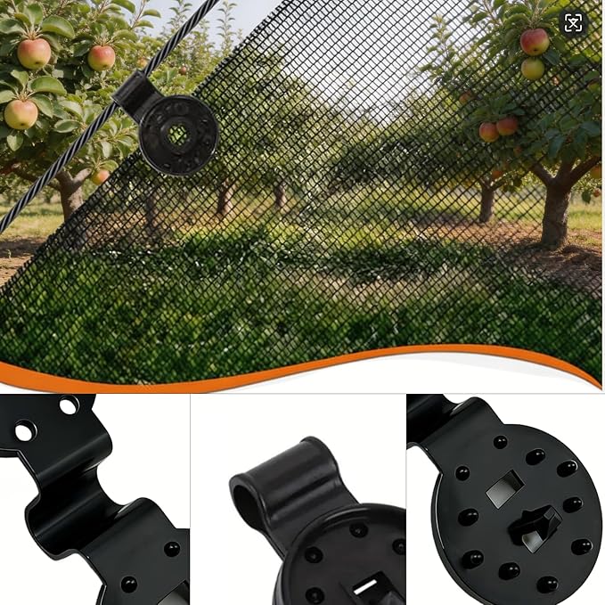 50 Pcs Shade Cloth Clips, Heavy Duty Lock Grip for Sun Shade Net, Black Round Plastic Tarp Clips for Garden, Greenhouse, Anti Bird Netting & Windproof Awning