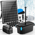 POPOSOAP Solar Pond Filter with Fountain Pump, 20W Solar Powered Water Pump and Pond Filters, Solar Pond Pump and Filter Kit & Multi-Stage Filtration for Outdoor Ponds Up to 280 Gallons P3203