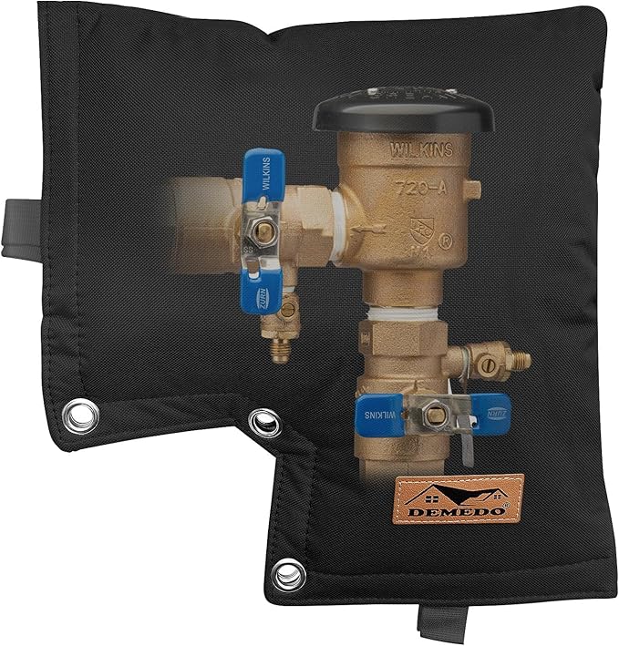 Backflow Cover, Backflow Preventers Protection, Pressure Vacuum Breaker Cover for Winter, Insulated Cover Pouch for Irrigation Backflow Valve, Sprinkler Valves Cover in Snow or Sun Exposure – Black