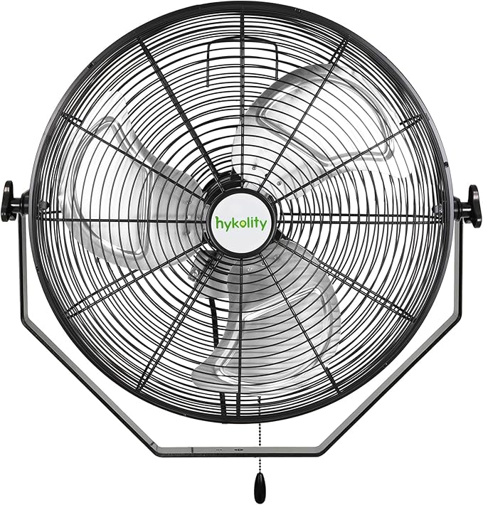 20 in. Industrial Wall Mount Fan, 4600 CFM 3-Speeds High Velocity Fan with Sealed Motor, Heavy Duty Metal Barn Fans for Garage, Workshop and Warehouse, UL Listed