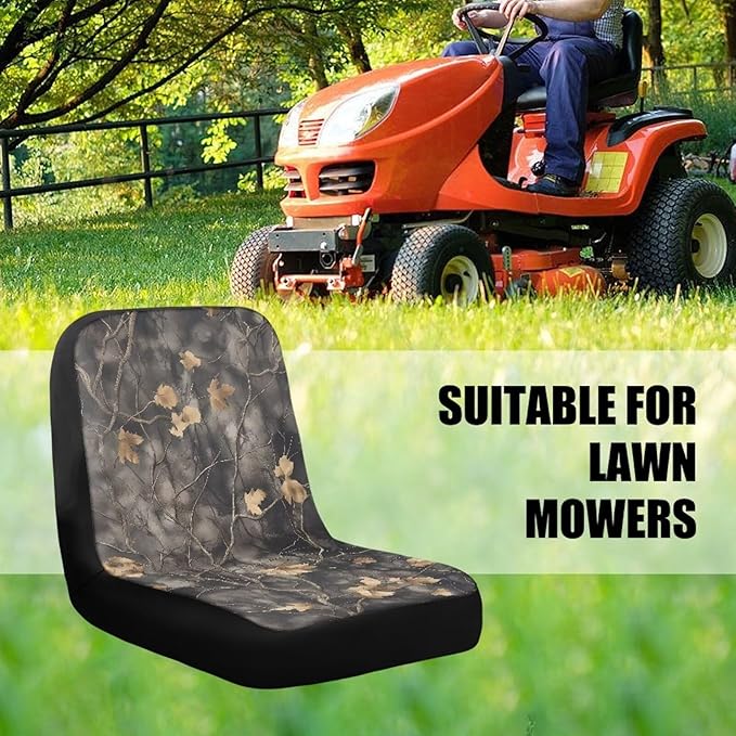 Riding Lawn Mower Cushioned Seat Cover Replacement,Hunting Weatherproof Lawn Equipment Seat Cover with Convenient Pockets