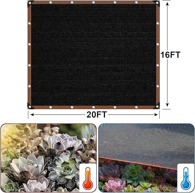 Shade Cloth - for Garden 90% Plant Shades Mesh Tarp with Grommets Outdoor Sun Shades Netting for Chicken Coop Greenhouse Vegetables Pergola Patio Cover