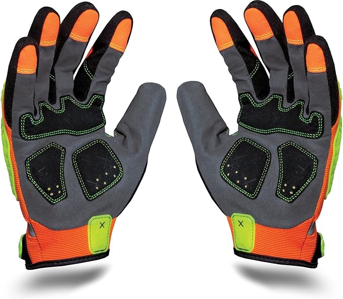 Ironclad mens Work Gloves EXO Hi Viz ImpactLarge, Hi-viz Yellow & Orange, Large Pack of 1 US