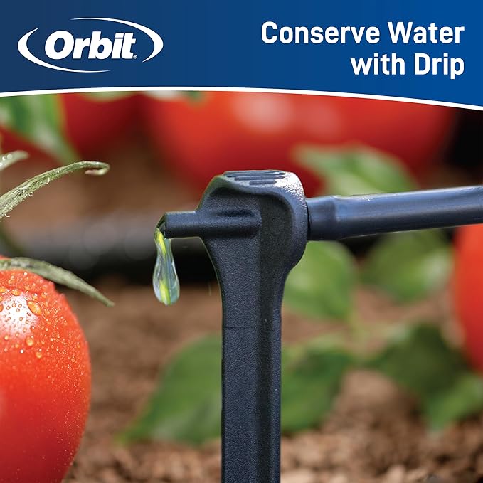 Orbit 91944 Tomato Garden Drip Irrigation System - Complete 10-Plant Watering Kit with Push-Connect Fittings, Water-Saving Design for Vegetables & Garden Boxes
