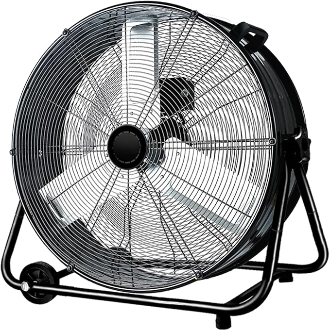Bestronair 24 Inch High Velocity Drum Fan, 8100CFM Heavy Duty Industrial Floor Fan for Garage, 360° Tilt Metal Shop Fans with 3 Speeds for Warehouse, Factory, Commercial, Basement, Workshop, Gym
