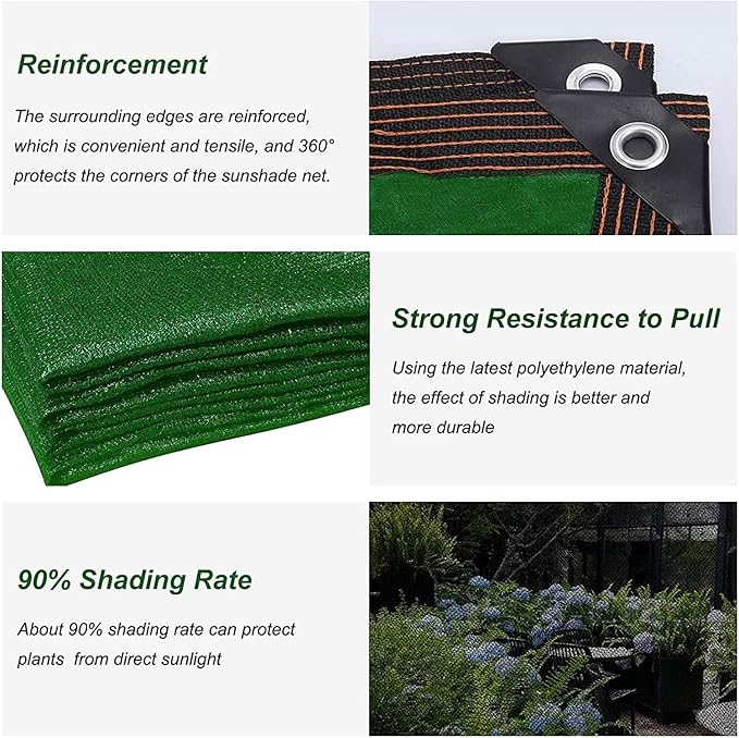 Sun Shade Cloth 6.5 Ft x 20 Ft 90% UV-Blocking Net Shade for Plant Cover, Shade Netting for Greenhouse, Barn, Chicken Coop,Dog Kennel Outdoor,Canopy, Pools, Garden Shade Mesh Net Blue