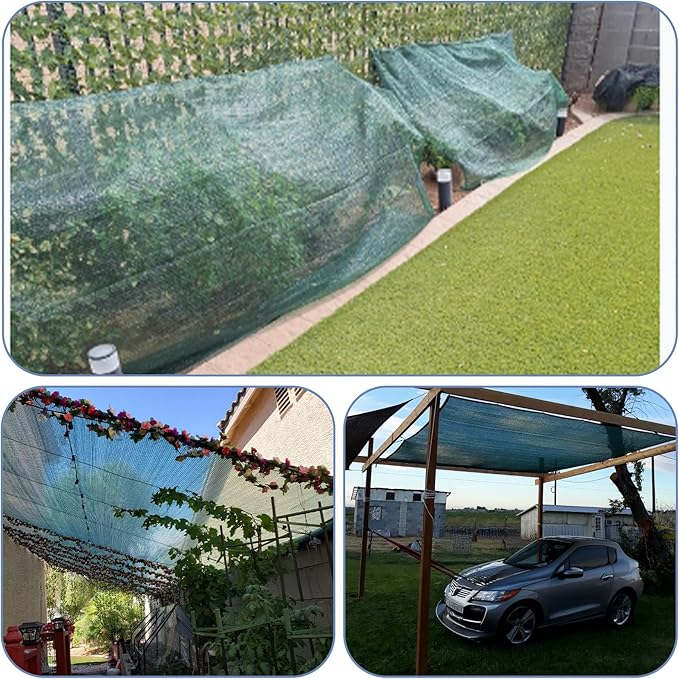 LOVE STORY 8x20FT 40% Dark Green Shade Cloth Sun Shade Net UV Resistant Mesh Tarp Plant Cover Sunblock Net for Garden,Greenhouse,Vegetables,Flowers