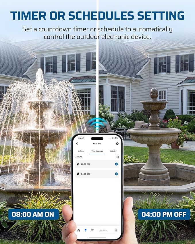DEWENWILS Matter Smart Pool Pump Timer, 240V 3HP 40A, Metal Enclosure, Heavy Duty Timer Switch for Pool, Water Heater, Works with Apple HomeKit, Amazon Alexa, Google Home, SmartThings, ETL Listed