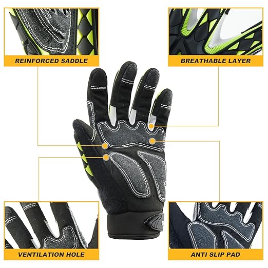 Safety Work Gloves Men Women, TPR Impact Gloves for Men Women, Anti-Vibration Gloves, Touch Screen Heavy Duty Work Glove for Gardening Construction Mechanic, Leather Tactical Glove,X-Large