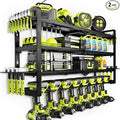 Hipidian Fathers Day Best Gifts for Daddy, Heavy Duty Power Tool Organizer Wall Mount- 400lb Capacity 4-Tier Storage Rack with 8 Drill Holders for Garage Tools, Birthday Gifts for Men Dad Husband