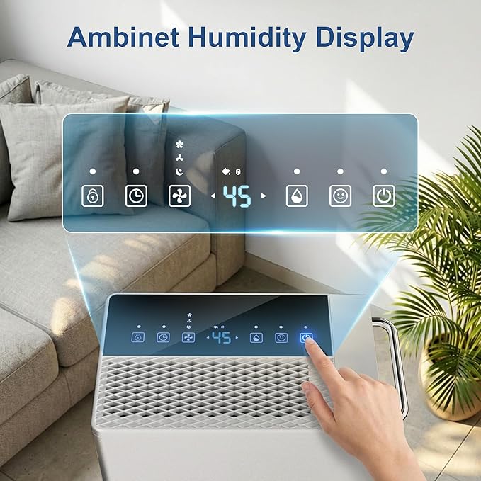 5500 Sq.Ft Dehumidifier for Basement for Whole Home with Drain Hose 100 Pint, Portable Big Dehumidifiers, 1.6GAL Water Tank, Auto Defrost, Smart Humidity Control, Energy Efficient&Quiet for Bathroom