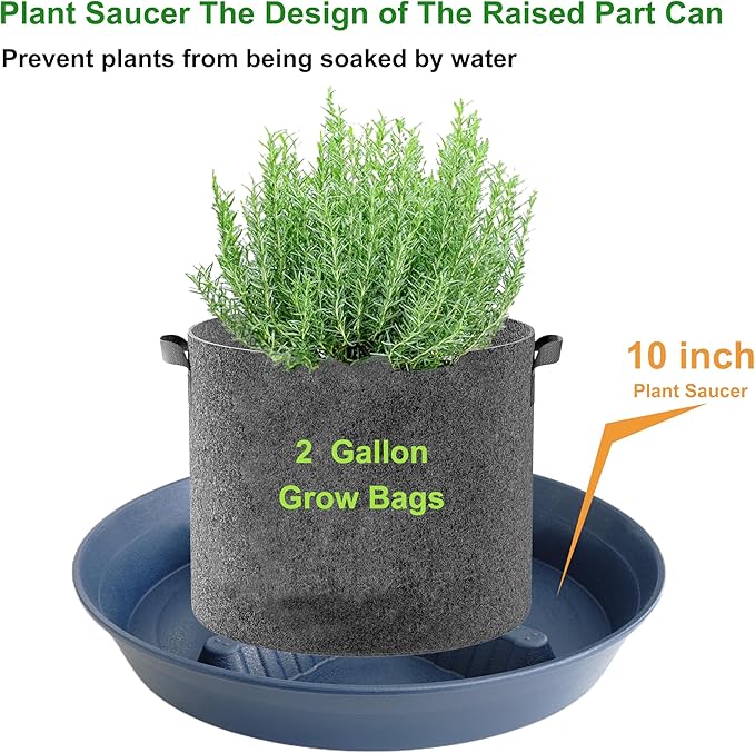 4 Pack Plant Saucer 10 inch, 8 12 14 17 inch, Plant Stand Plastic Plant Saucers for Indoors Outdoor, Heavy Duty Flower Plant Risers for Inside Pots, Pot Saucers for Plants, Grow Bags Saucers