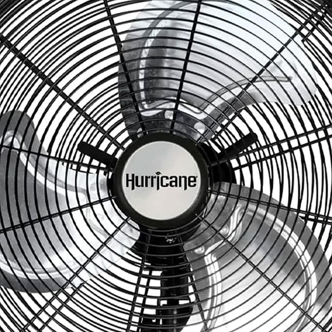 Hurricane 16 Inch Pro High Velocity Corded Electric Classic Oscillating Wall Mount Fan with 3 Speed Settings for Air Circulation, Black (2 Pack)