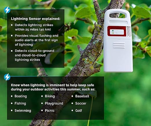 AcuRite Iris Wireless Weather Station with HD Direct-to-Wi-Fi Display, Lightning Sensor, Indoor/Outdoor Temperature and Humidity, Wind Speed/Direction, Rain Gauge, and Barometer (01532M), White