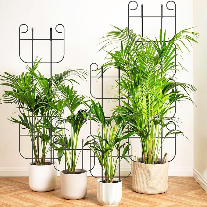 Garden Trellis for Climbing Plant, Adjustable Height Tower Potted Cages for Flowers Fruits Vegetable Vines Indoor & Outdoor, Rustproof Metal Pothos Plant Climbing Support