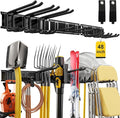 48" Garage Tool Organizer with 9 Adjustable Hooks, Heavy Duty Garden Tool Storage Rack for Shed