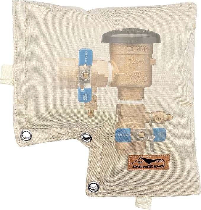 Backflow Preventer Cover, Backflow Pressure Vacuum Breaker Covers for Winter, Insulated Cover Pouch for Irrigation Sprinkler Backflow Valve, Outdoor Faucet Covers for Snow or Sun Exposure – Beige