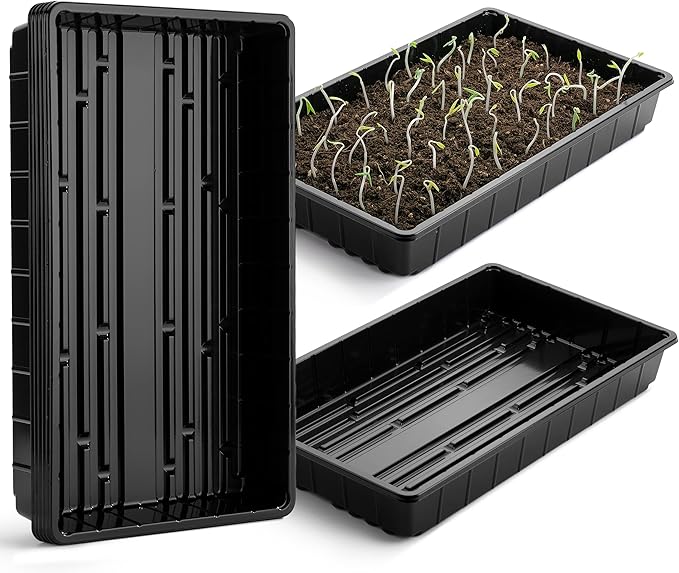 Mr. Pen- Seed Starter Trays, 5 Pack, 17"x10"x2.4", Durable Plastic Growing Trays, Stackable and Reusable Seedling Starter Kits for Indoor, Outdoor, Greenhouse Gardening, Planting, Hydroponic Systems