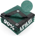 Cool Area 90% Sun Shade Cloth Mesh Tarp with Grommets for Plant Cover 6.5x16.5ft Patio Canopy Garden Pergola Greenhouse Car Barn Kennel Dark Green